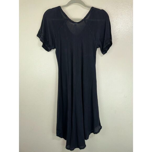 India Boutique Women's Soutache Design Black Full Swing Mini Dress Size S - Picture 6 of 7